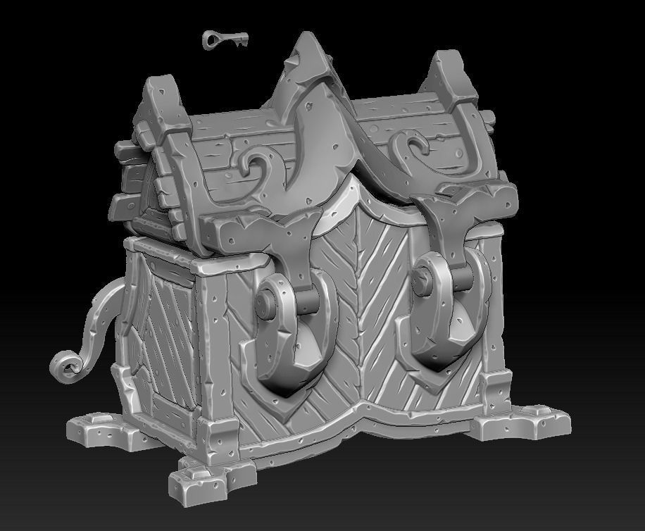 Ancient chest 3d print 3D print model_4