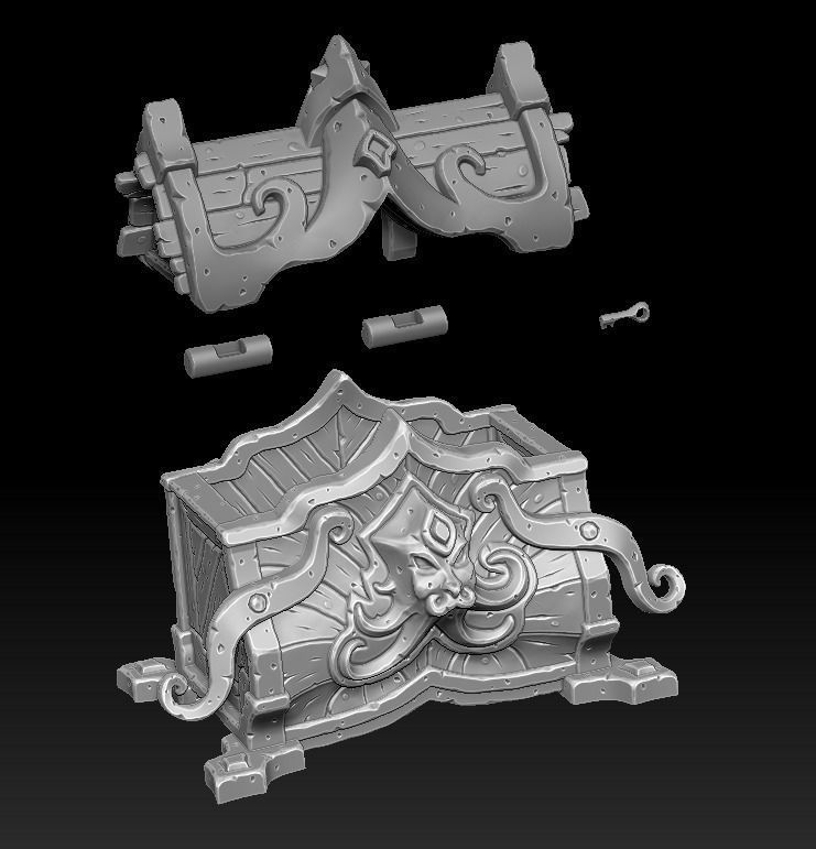 Ancient chest 3d print 3D print model_8