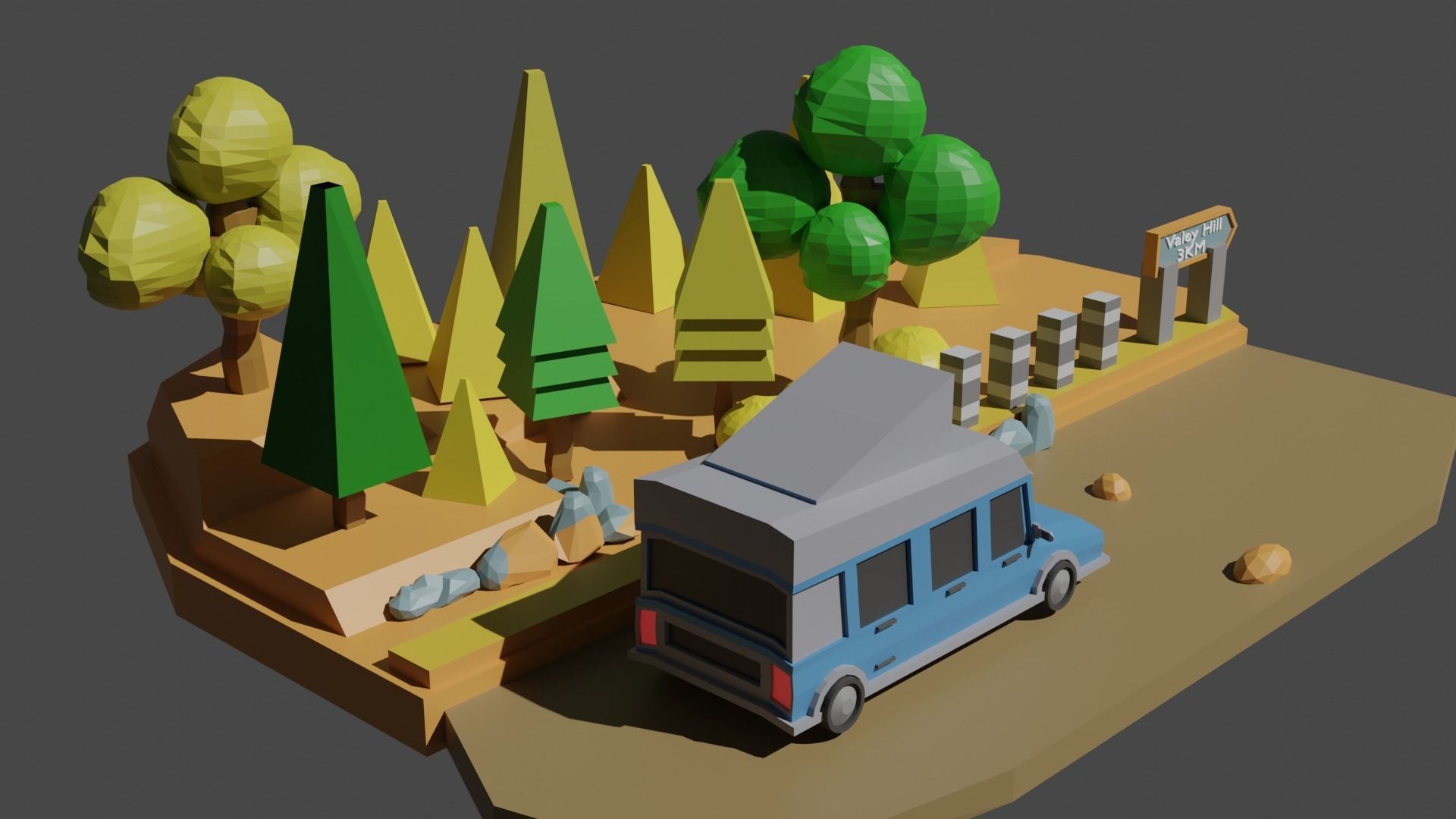 Sandy Envinronment Low-poly 3D model_4