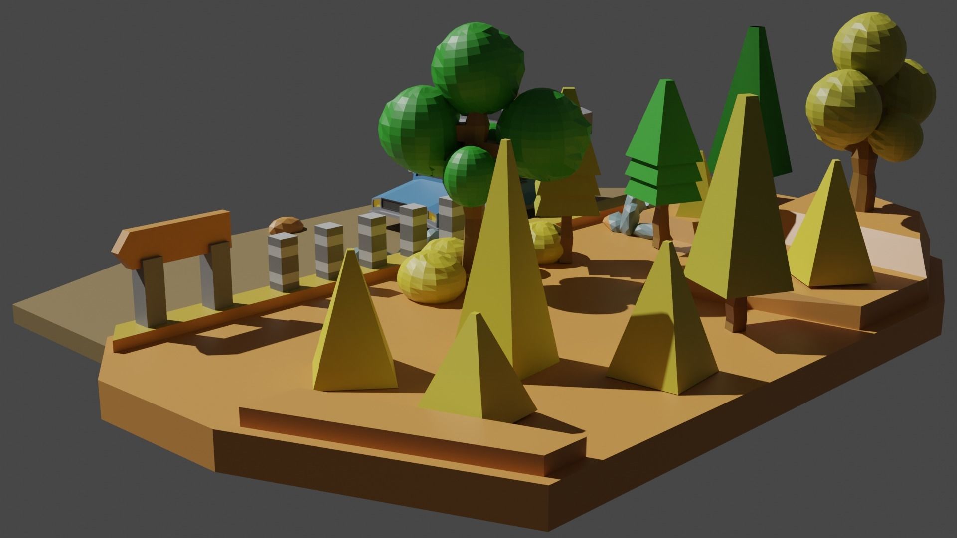 Sandy Envinronment Low-poly 3D model_2