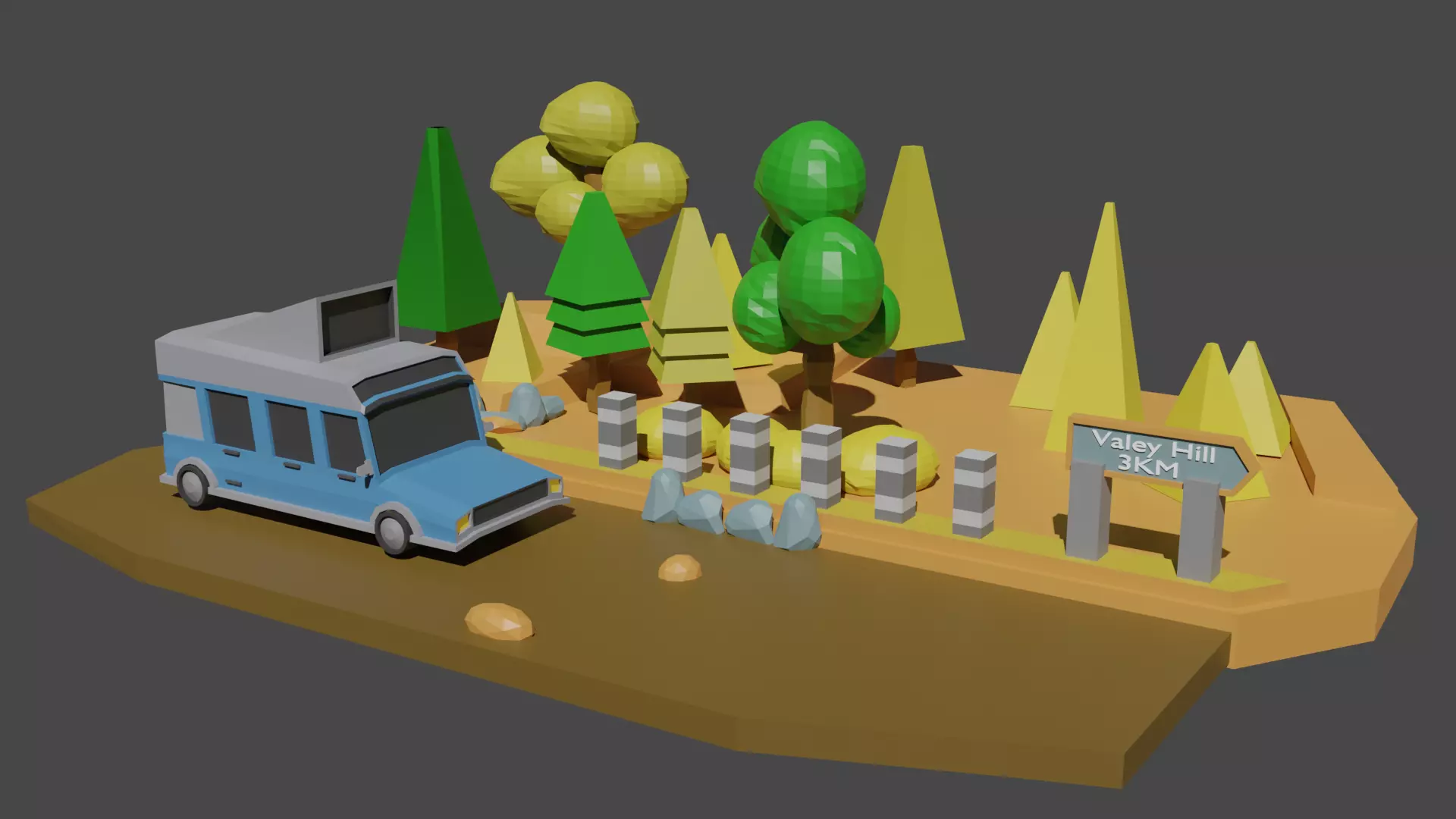Sandy Envinronment Low-poly 3D model_0