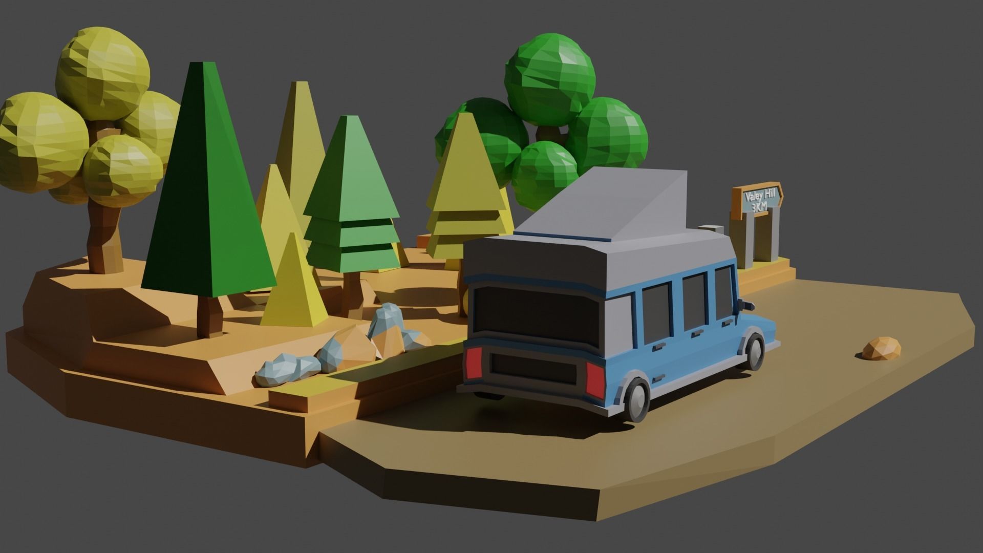 Sandy Envinronment Low-poly 3D model_3