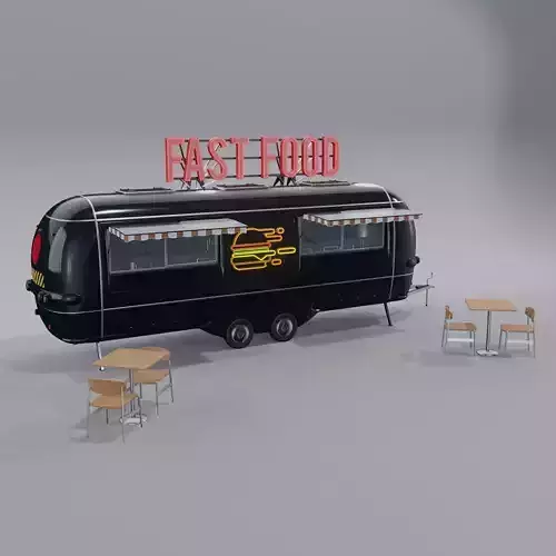 Black Fast Food Trailer