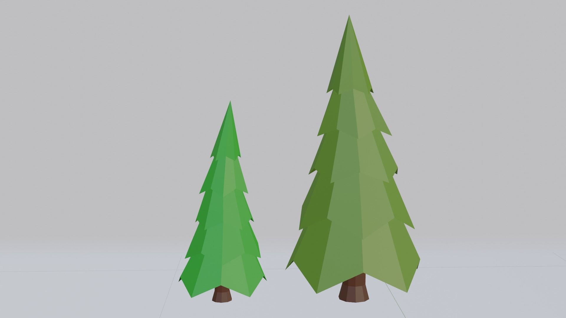 Low Poly Cartoon Trees Grass Plants and Stone Free low-poly 3D model_4