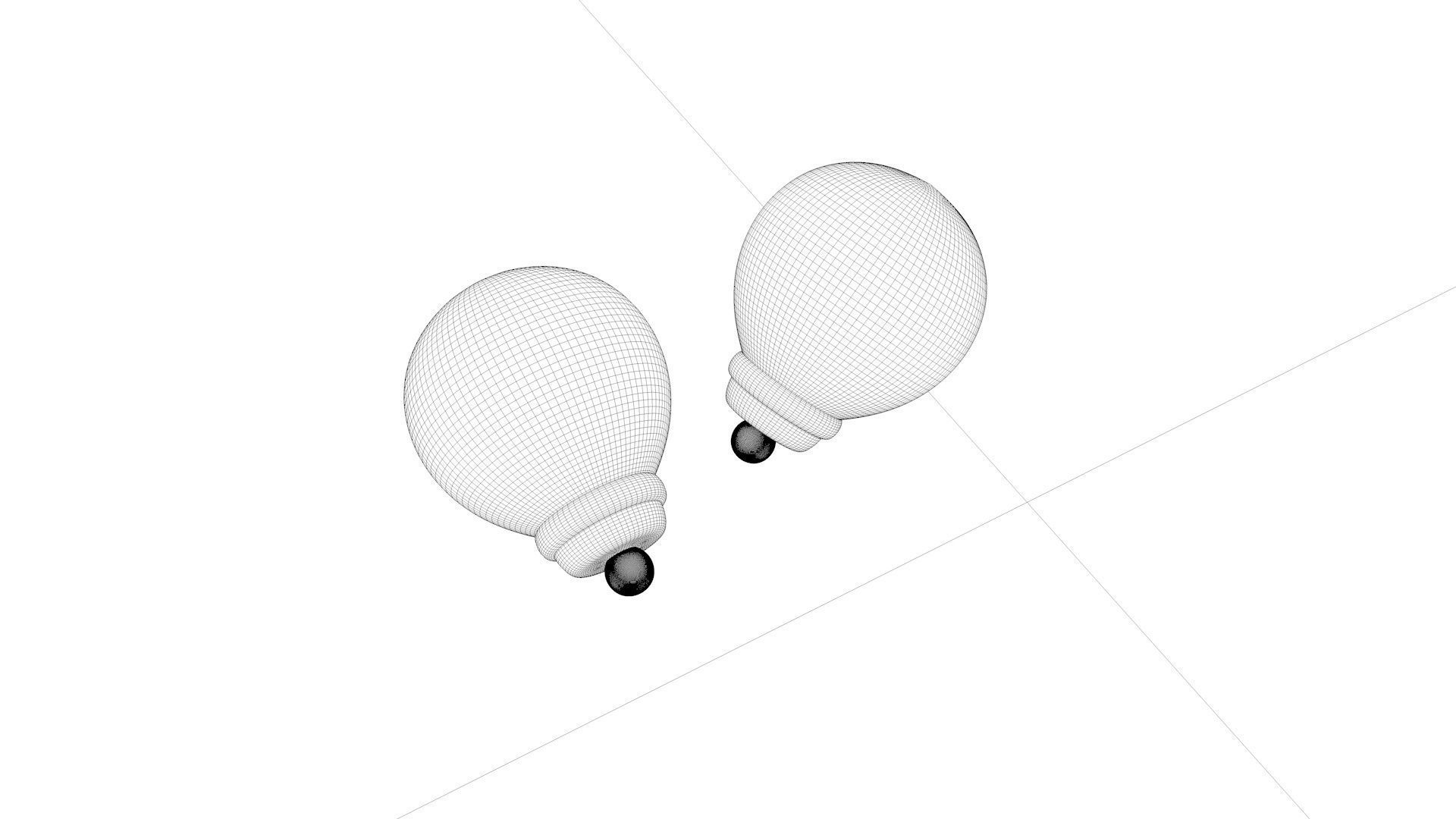 Cartoon light bulb 3D model_1