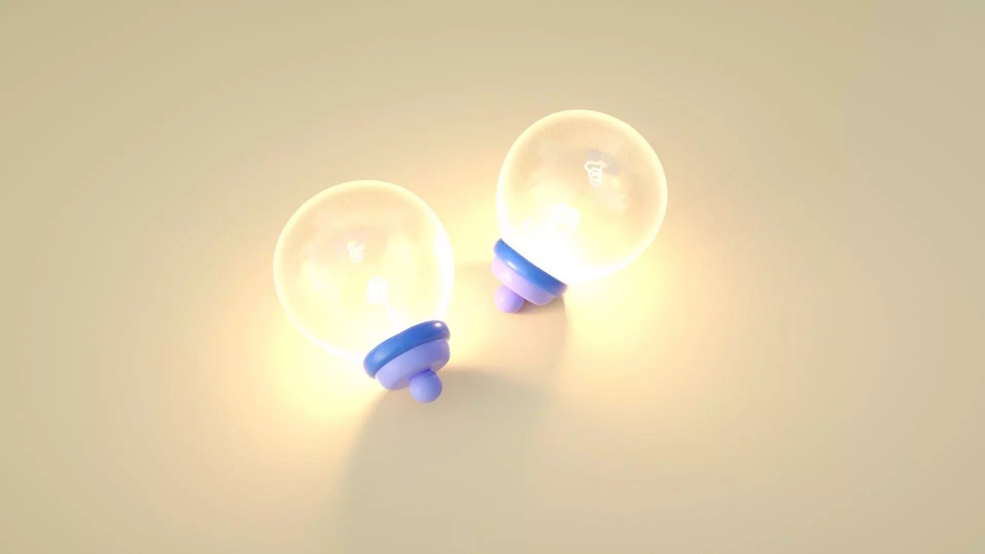 Cartoon light bulb 3D model_0