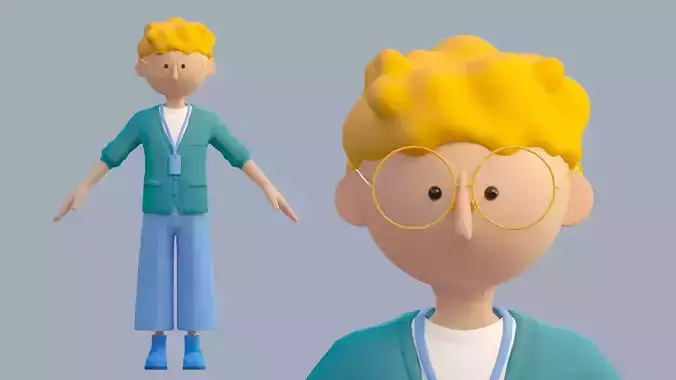 Cartoon Boy Manager Young Father