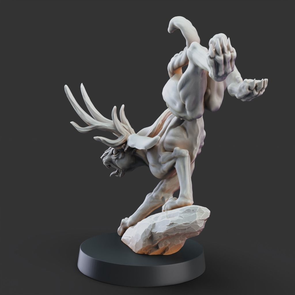 Jakalope - 3D Printable TTRPG - PRESUPPORTED - 32mm Scale 3D print model_6