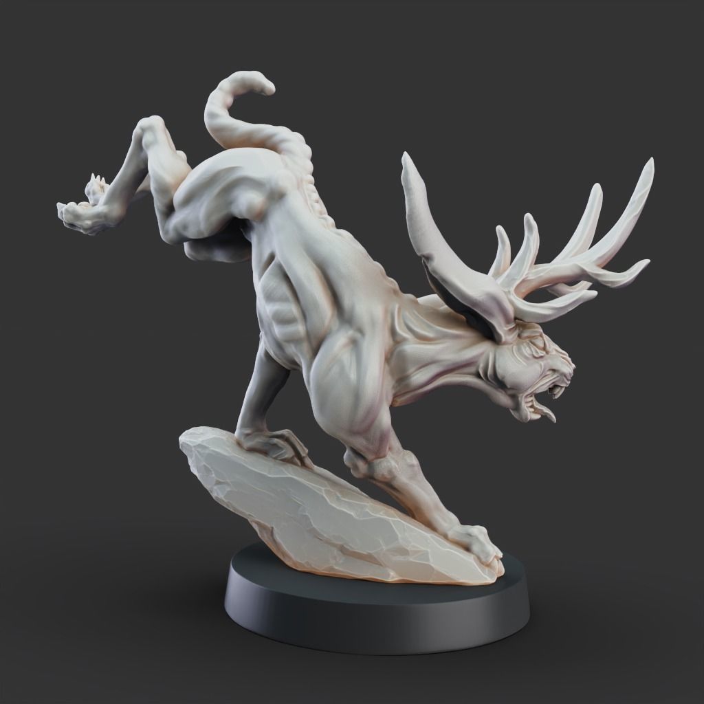 Jakalope - 3D Printable TTRPG - PRESUPPORTED - 32mm Scale 3D print model_7