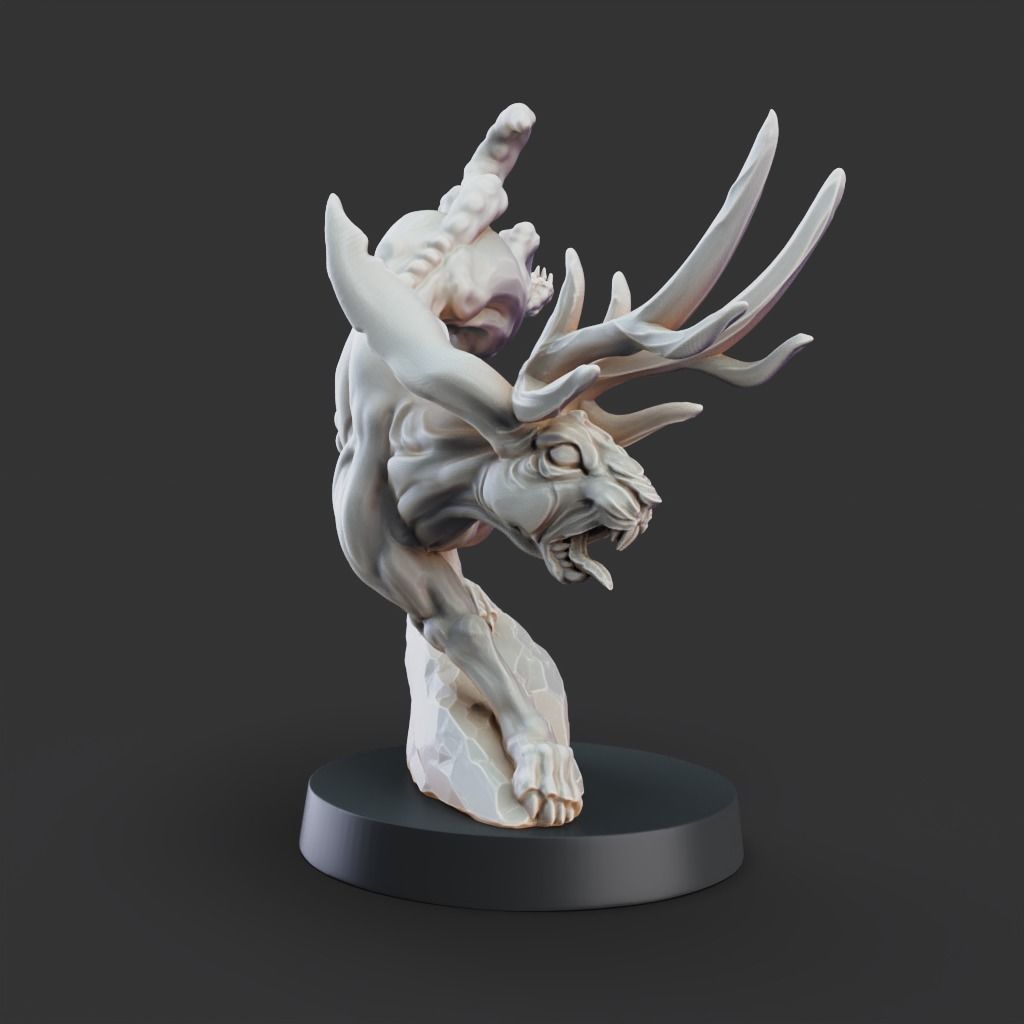 Jakalope - 3D Printable TTRPG - PRESUPPORTED - 32mm Scale 3D print model_8
