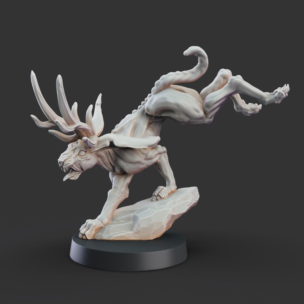 Jakalope - 3D Printable TTRPG - PRESUPPORTED - 32mm Scale 3D print model_5