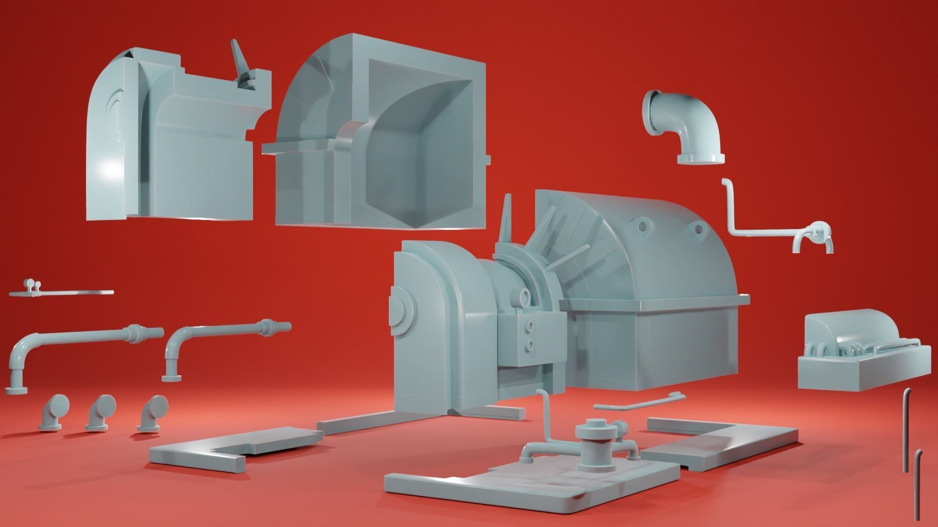 Engine Room Big Installations - Scatter Terrain 3D print model_6