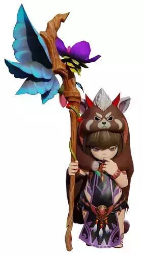 3d cartoon anime character Sefira