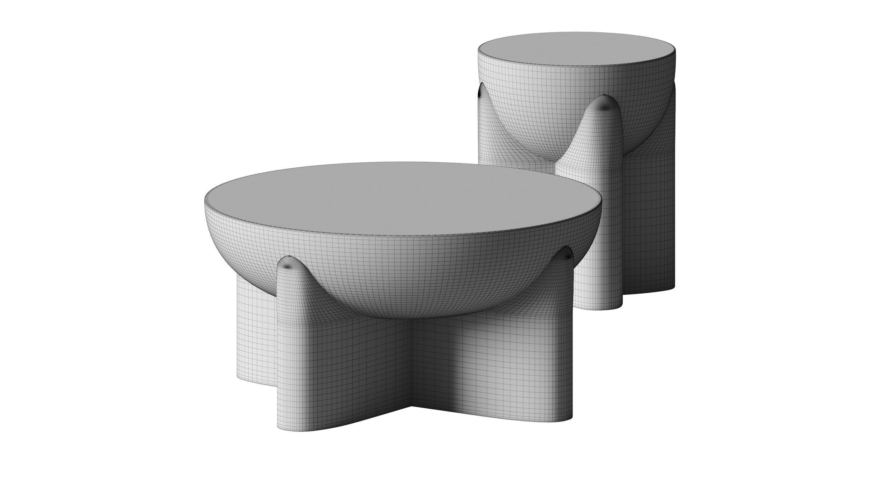 West Elm - Monti Lava Stone coffee table 3D model_1