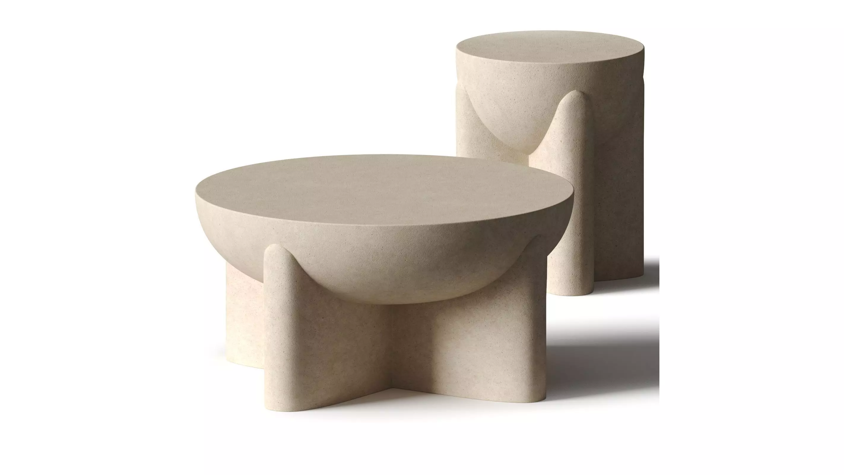 West Elm - Monti Lava Stone coffee table 3D model_0