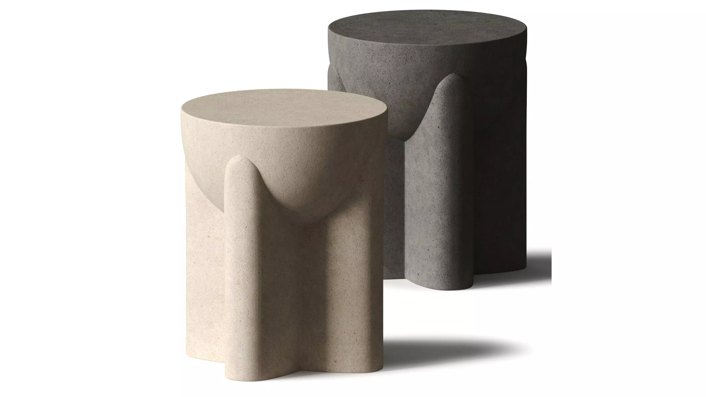 West Elm - Monti Lava Stone bedside table 3D model