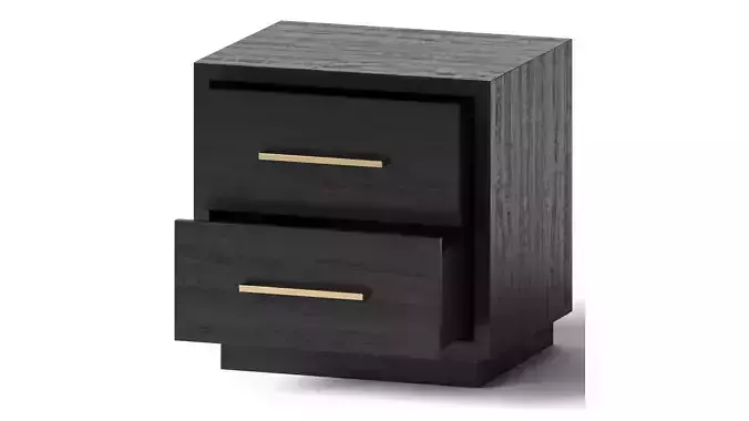 West Elm - Alexa 2 Drawer nightstand 3D model