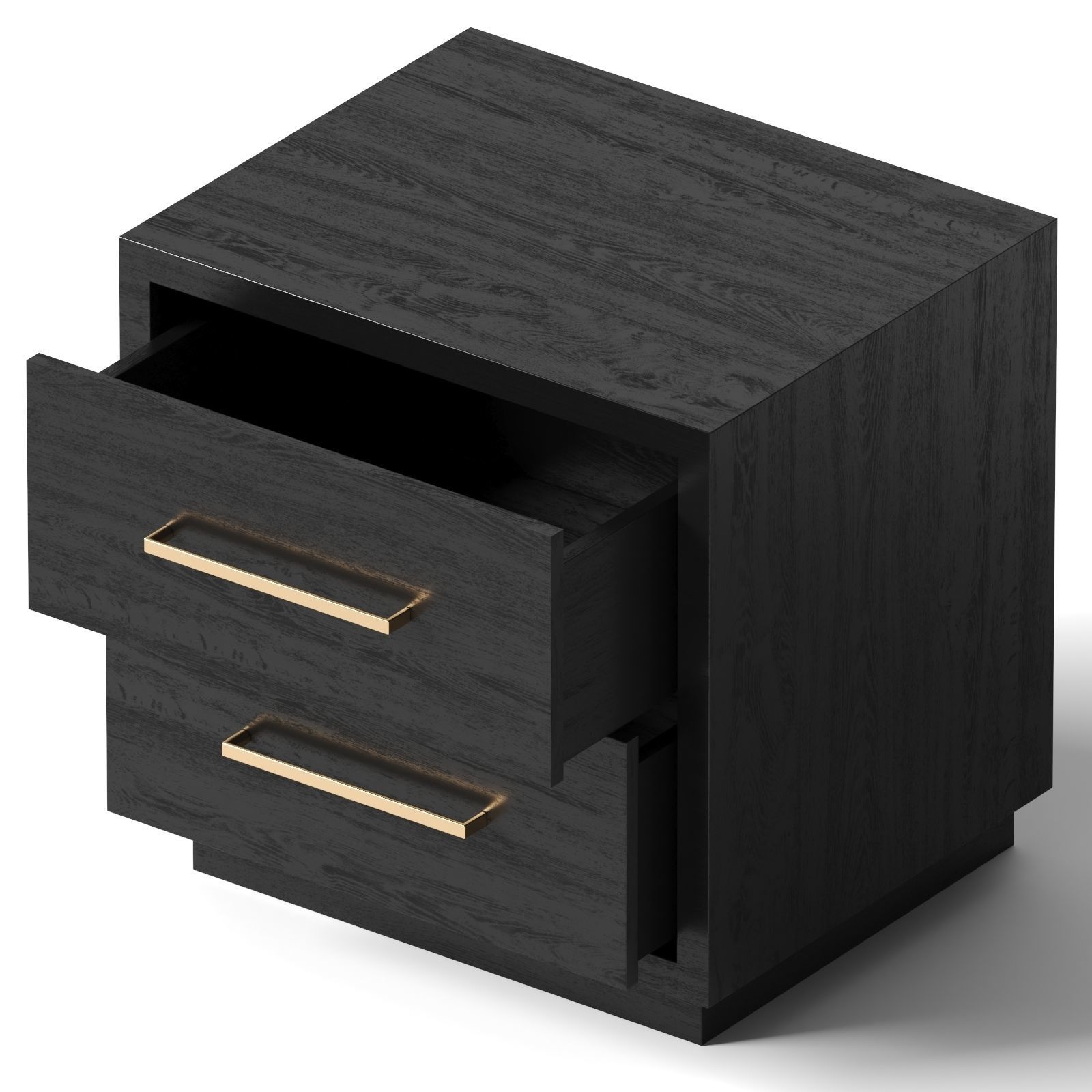 West Elm - Alexa 2 Drawer nightstand 3D model_2