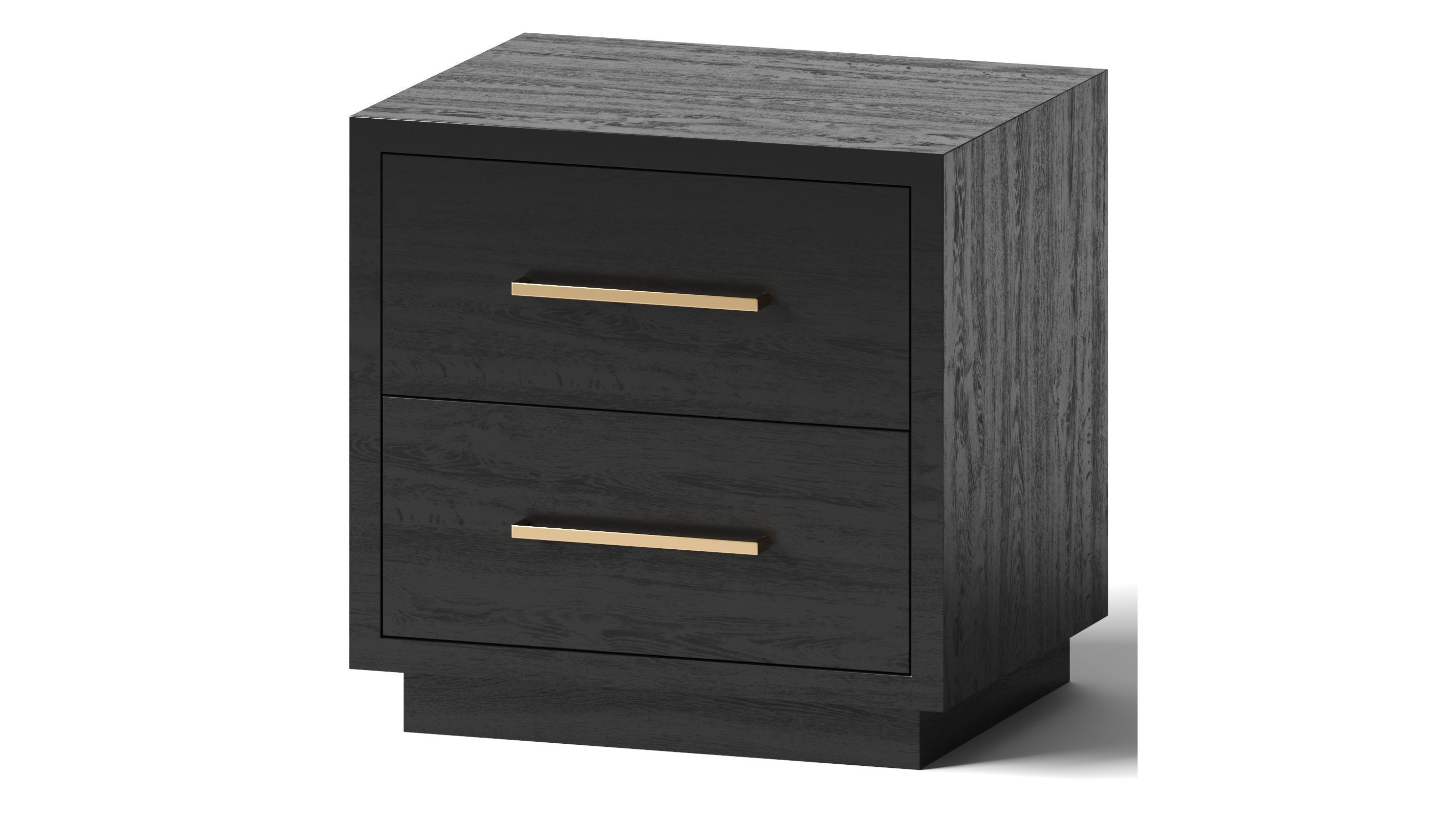 West Elm - Alexa 2 Drawer nightstand 3D model_1