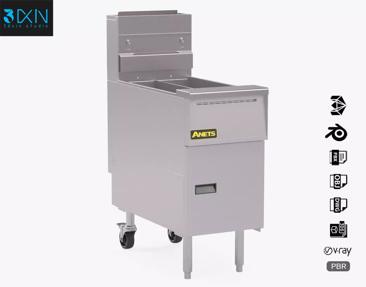 Anets Goldenfry Split Pot Fryer AGG14T 3D model_0