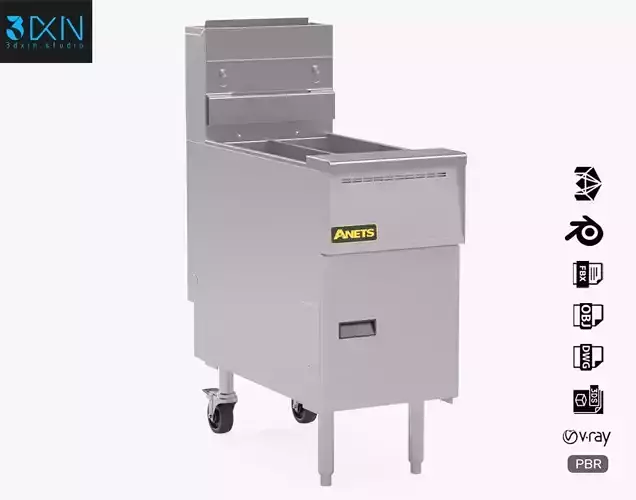 Anets Goldenfry Split Pot Fryer AGG14T 3D model