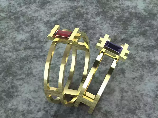 Baquette Cut Diamond in Parrallel Ring