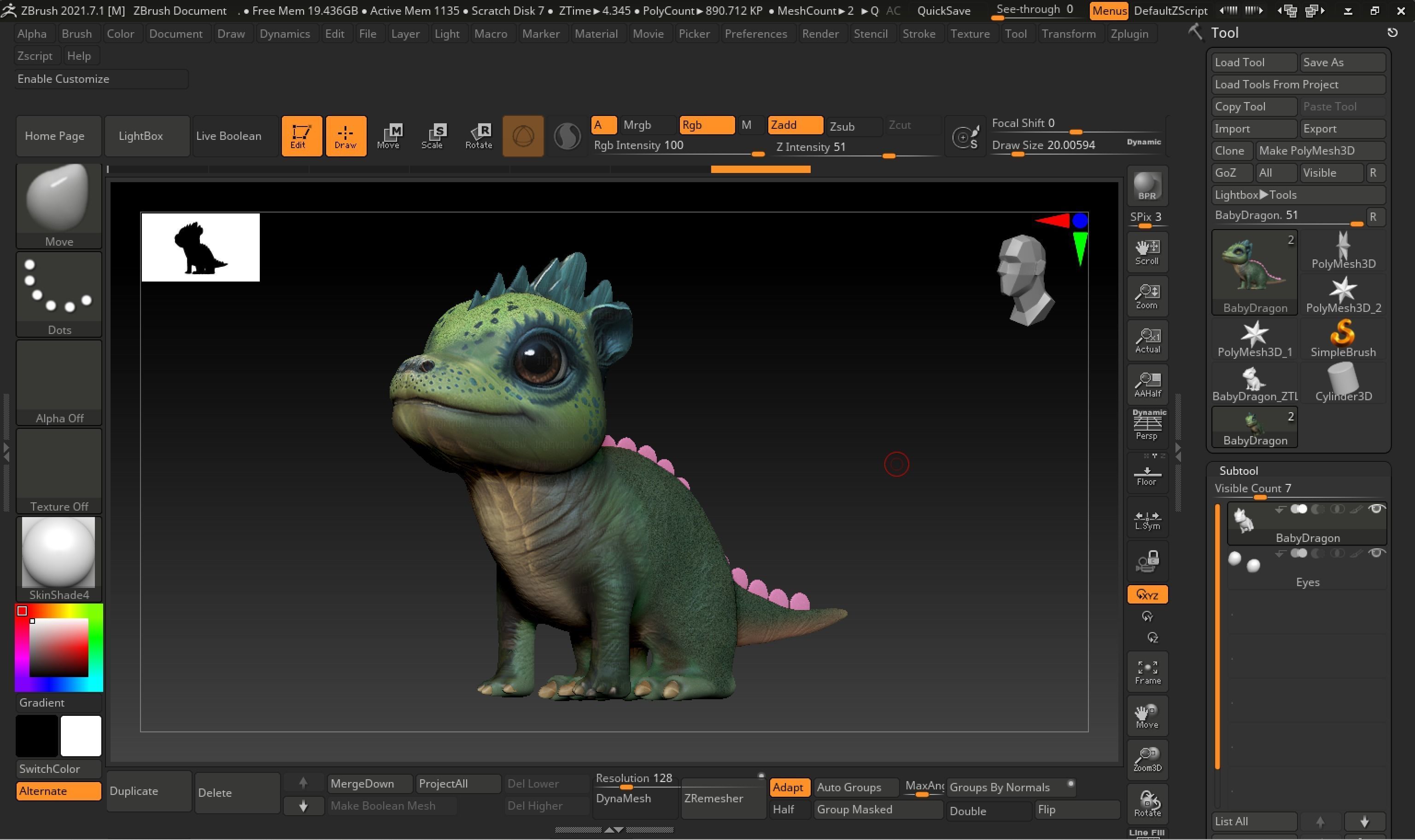 Baby Dragon 3D Model Low-poly 3D model_53