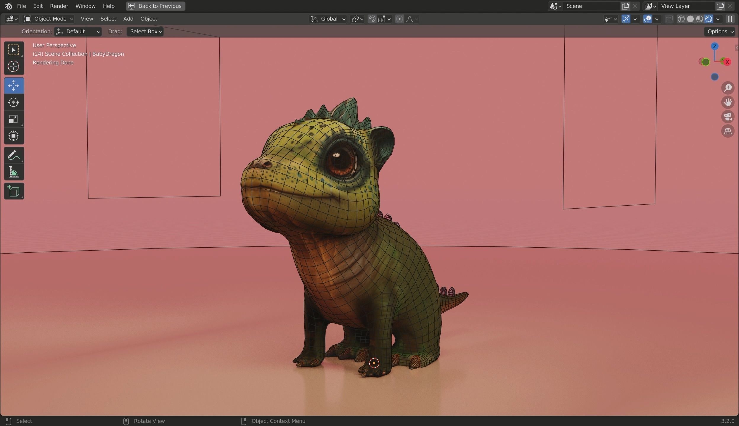 Baby Dragon 3D Model Low-poly 3D model_30