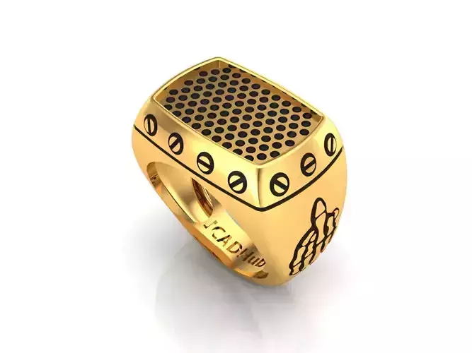 0146 - Antique Gents Ring 3D print model