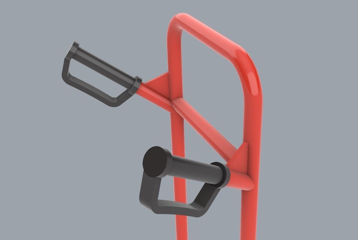 Folding Sack Truck Low-poly 3D model_9