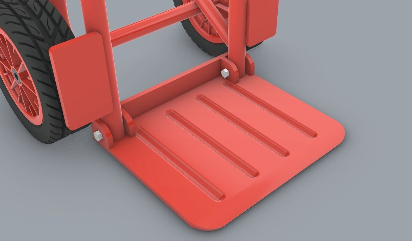 Folding Sack Truck Low-poly 3D model_10
