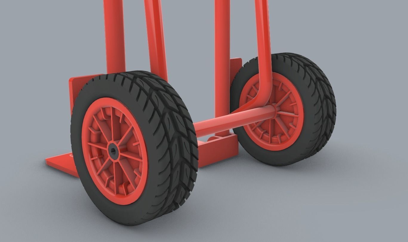 Folding Sack Truck Low-poly 3D model_6