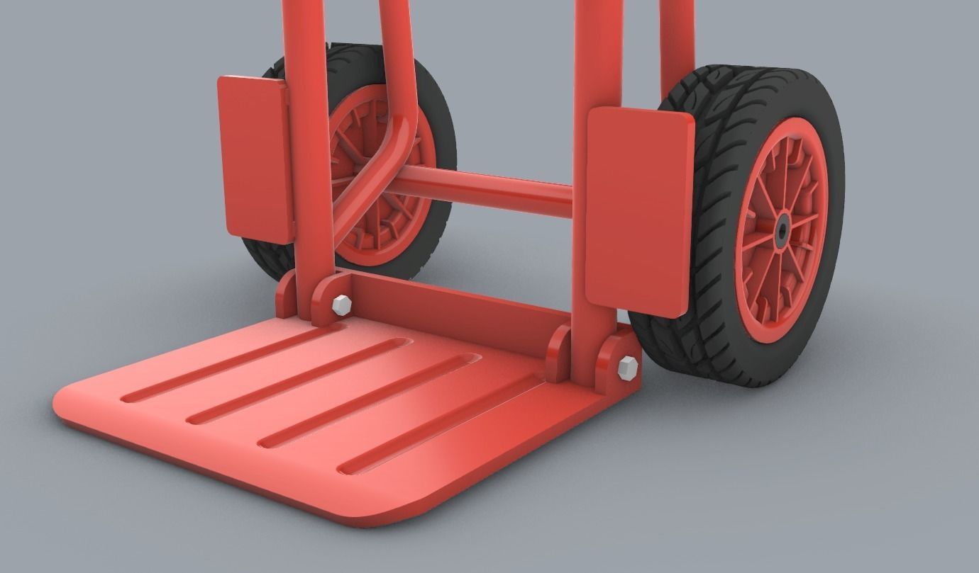 Folding Sack Truck Low-poly 3D model_2