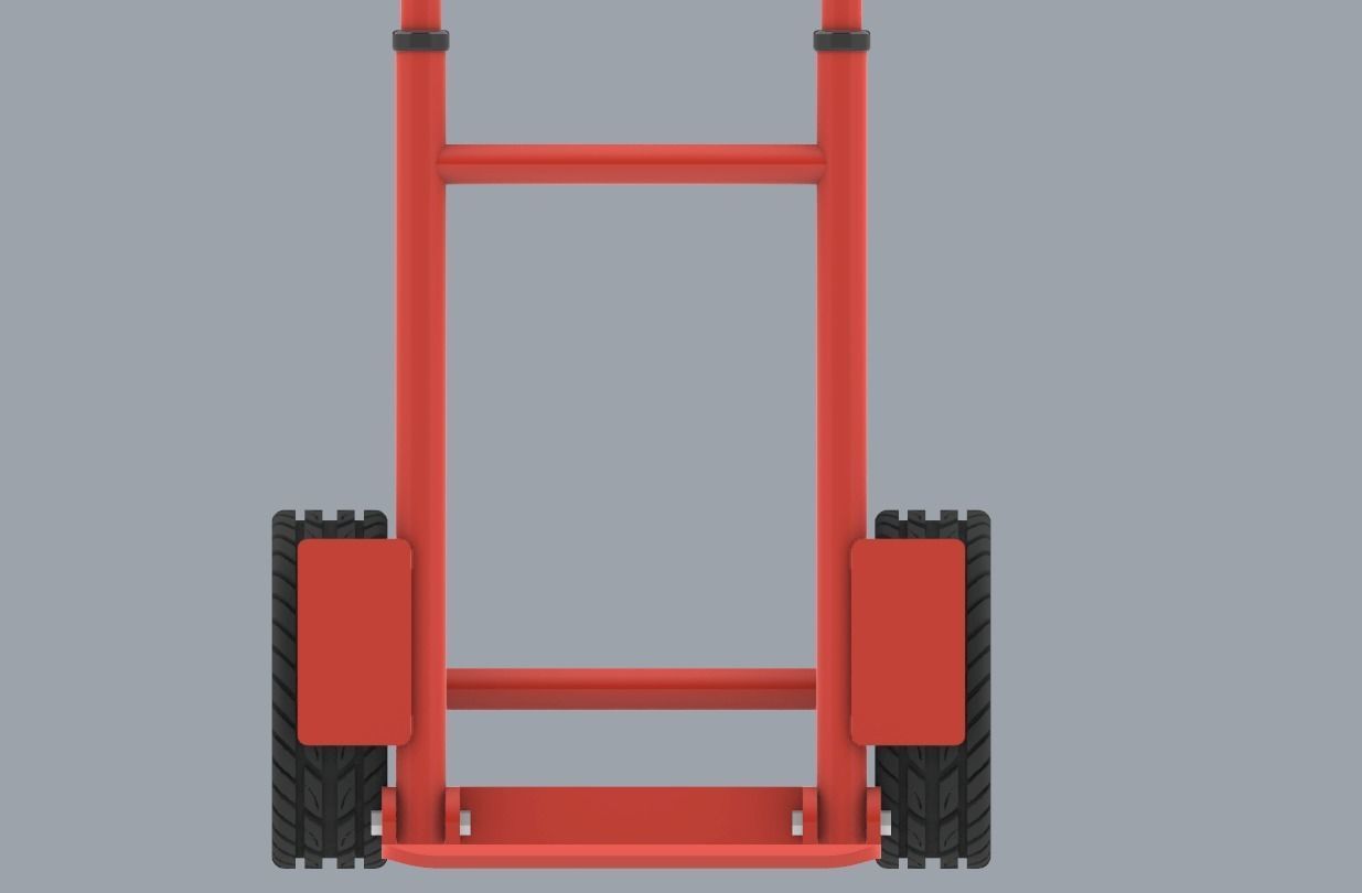 Folding Sack Truck Low-poly 3D model_16