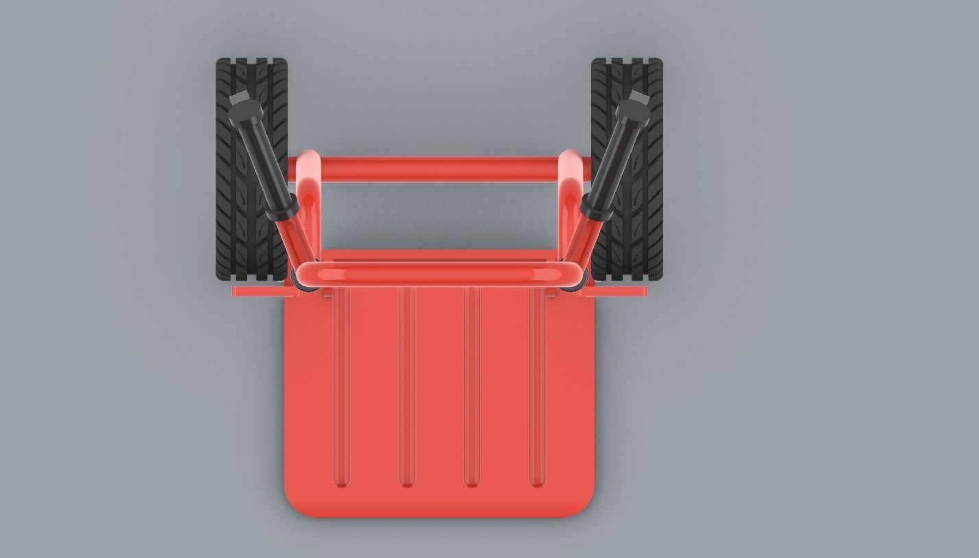 Folding Sack Truck Low-poly 3D model_11