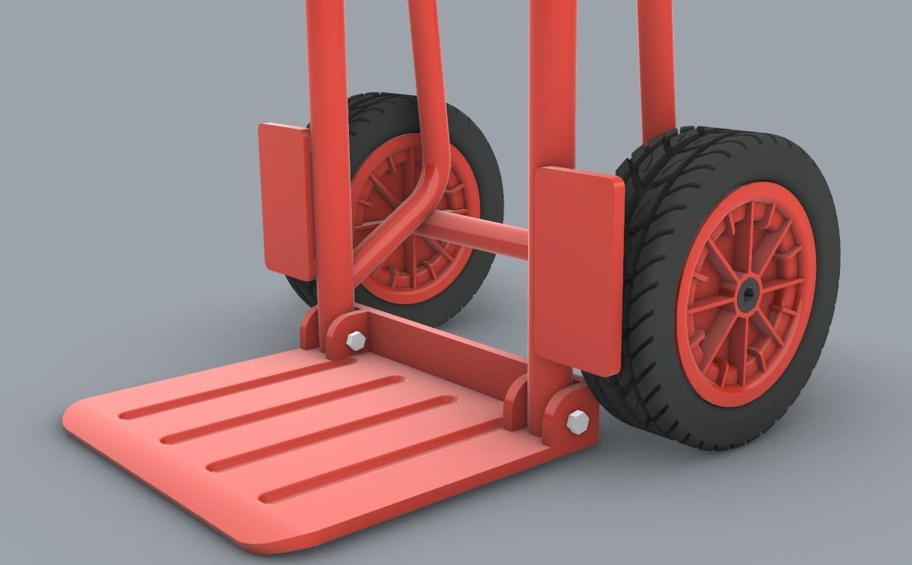 Folding Sack Truck Low-poly 3D model_4