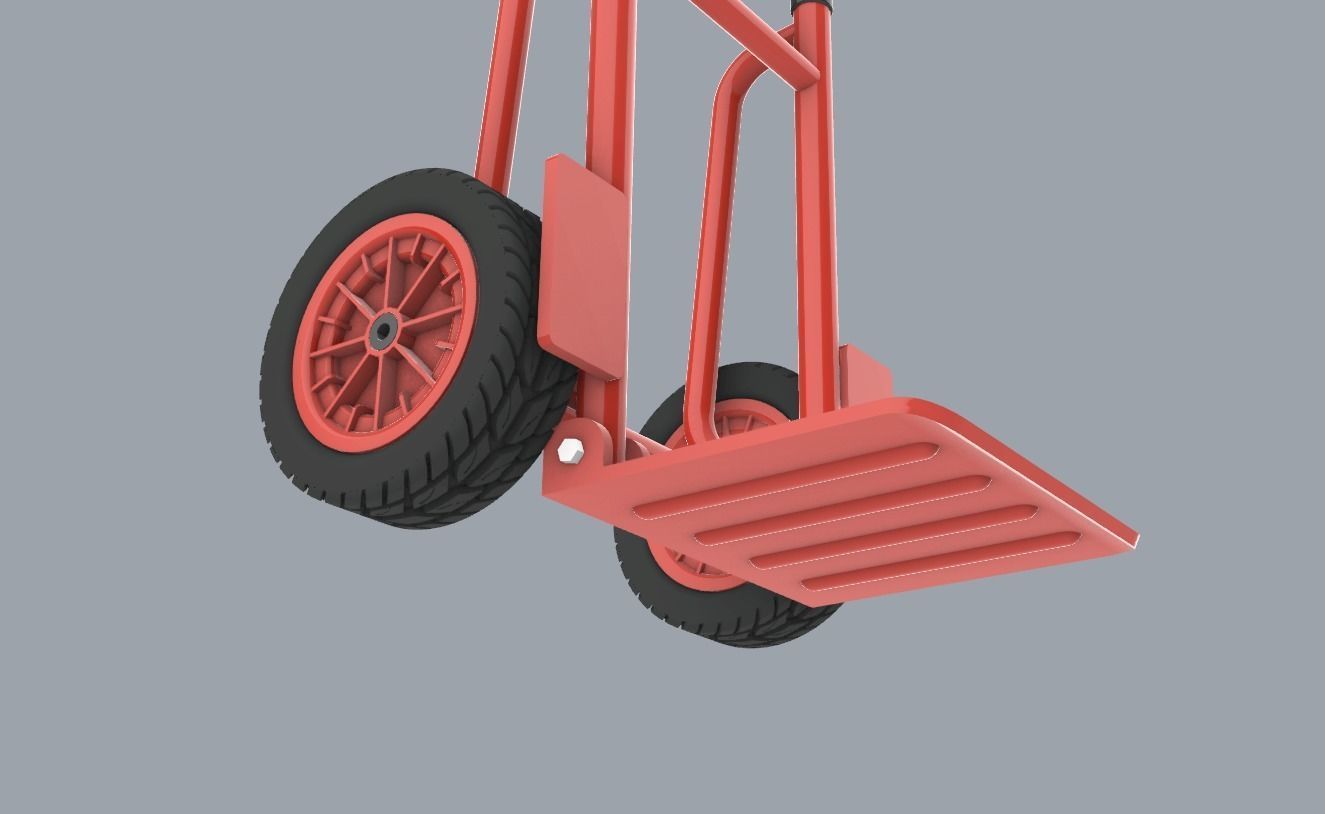 Folding Sack Truck Low-poly 3D model_7