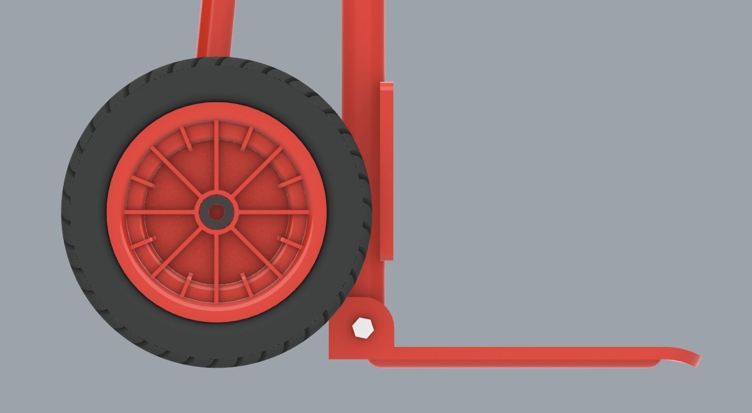 Folding Sack Truck Low-poly 3D model_25