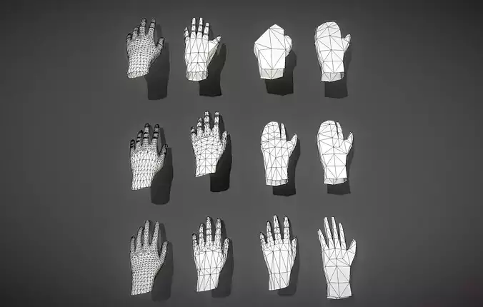 Low Poly Hands Low-poly 3D model
