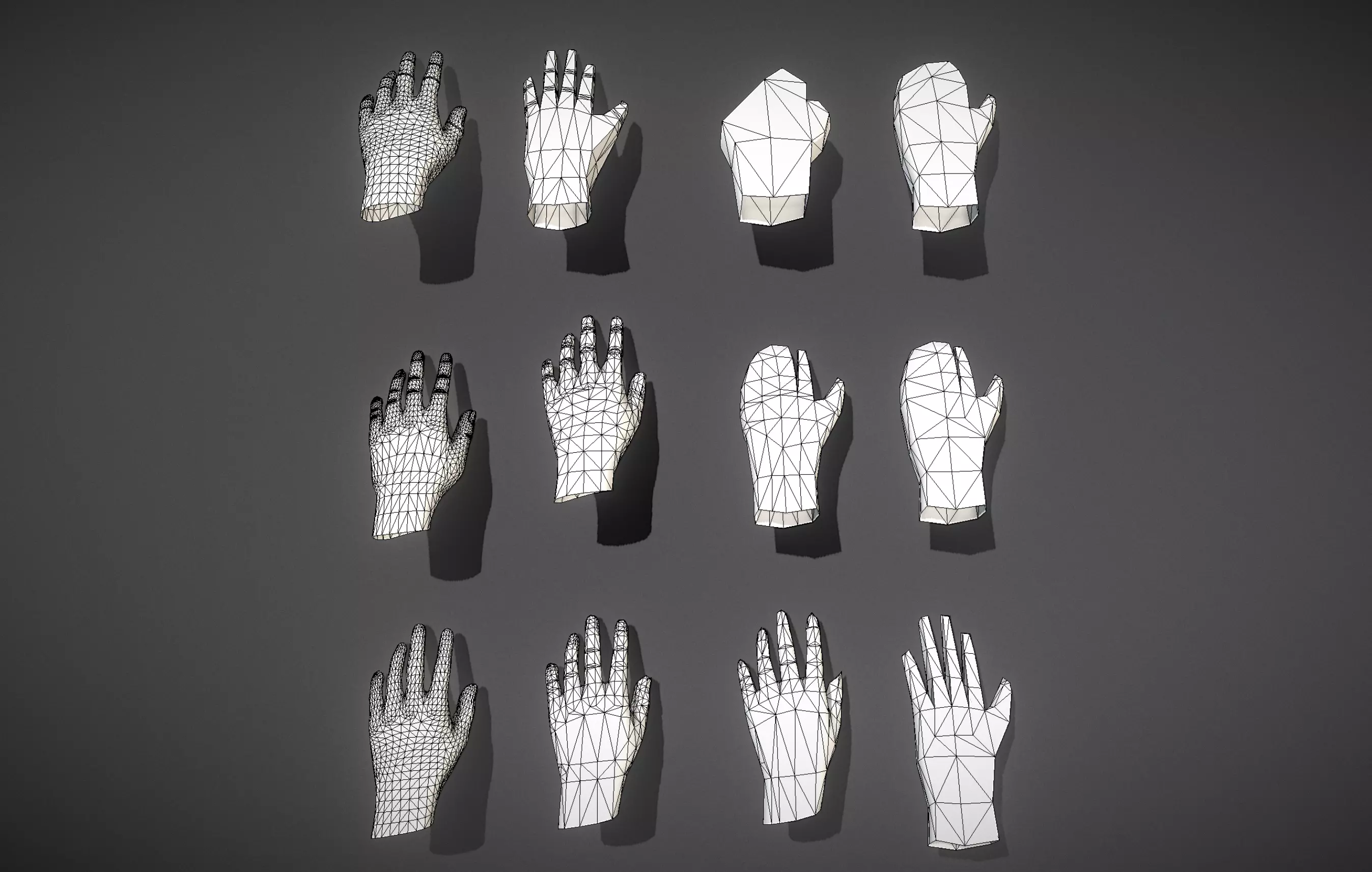 Low Poly Hands Low-poly 3D model_0