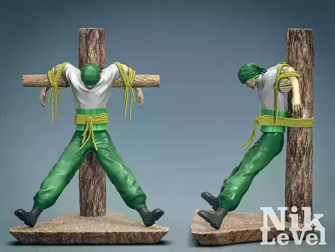 ワンピース　ONE PIECE　立体 3D アート　絵画　・ゾロ 🥭 Zoro - One Piece - Fullsize・ 3D File for 3D printing・Cults