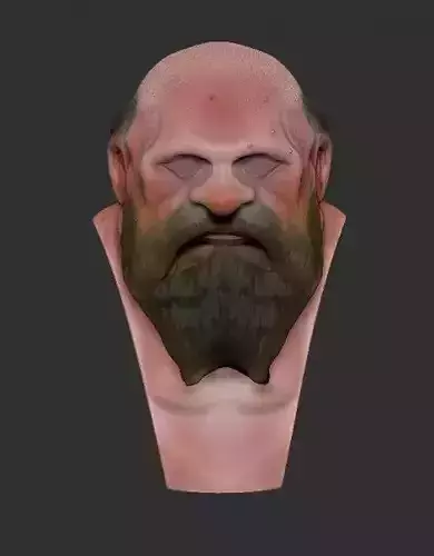 Dwarf old man with beard 3D model