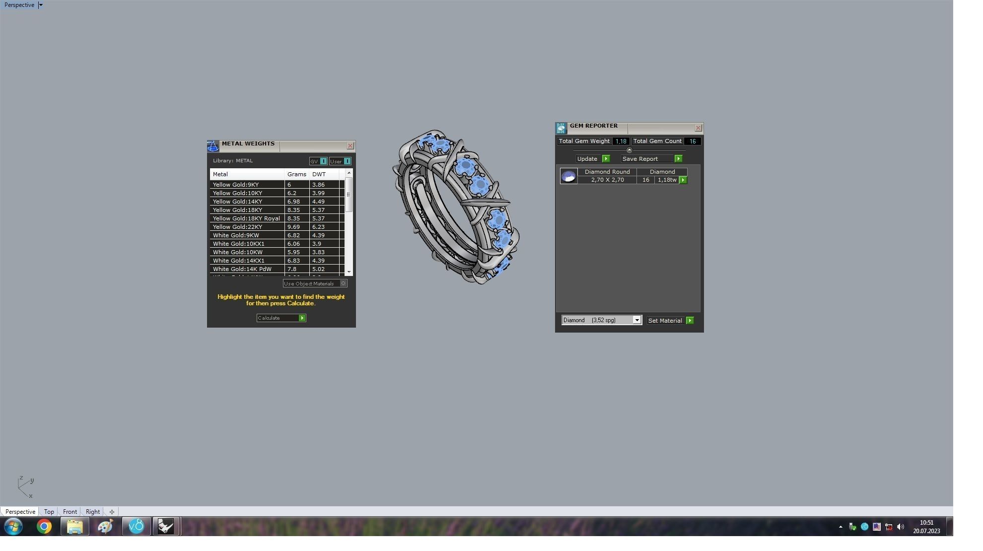  Sixteen Stone Ring 17 3mm 3D print model_9