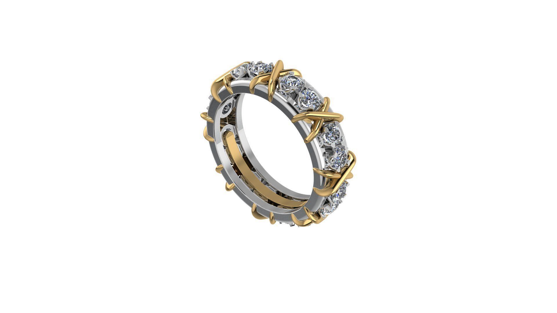  Sixteen Stone Ring 17 3mm 3D print model_2