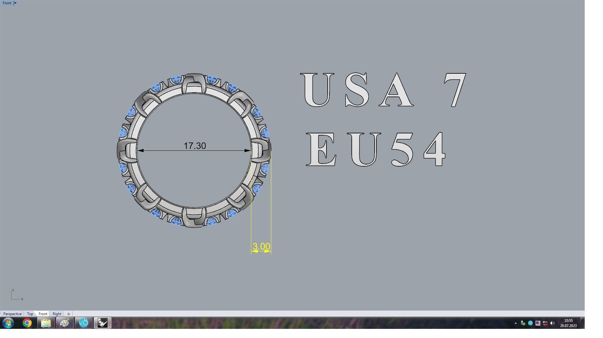  Sixteen Stone Ring 17 3mm 3D print model_5