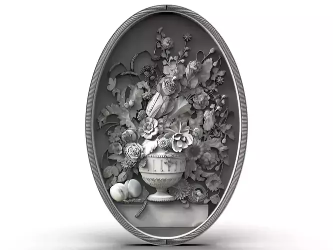 3D Model STL File for CNC Router Laser And 3D Printer Flowers 2