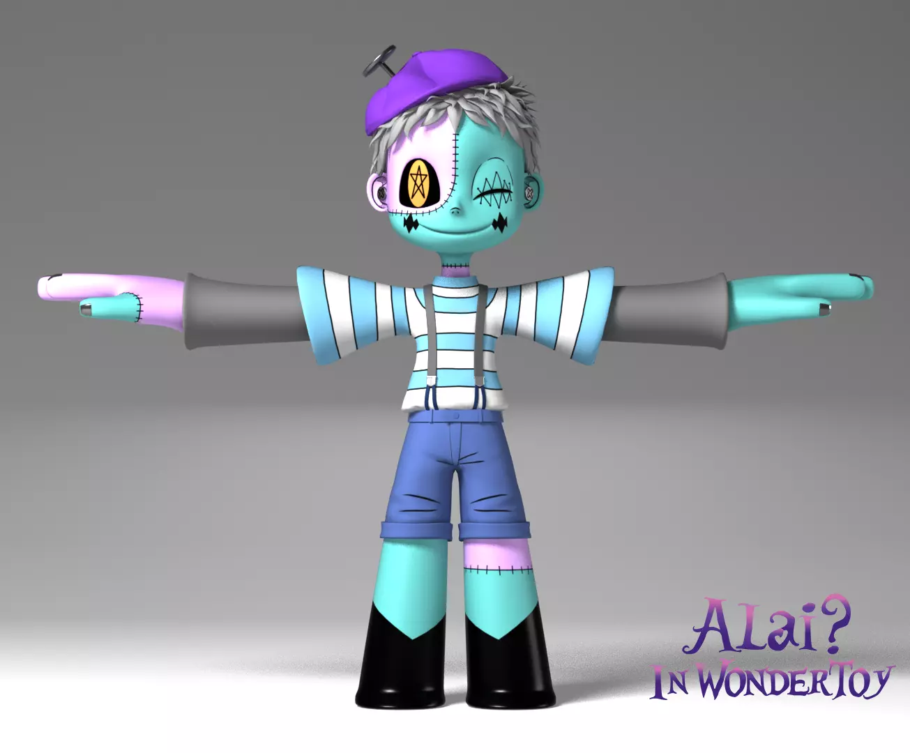 Six Friendly Franky Low-poly 3D model