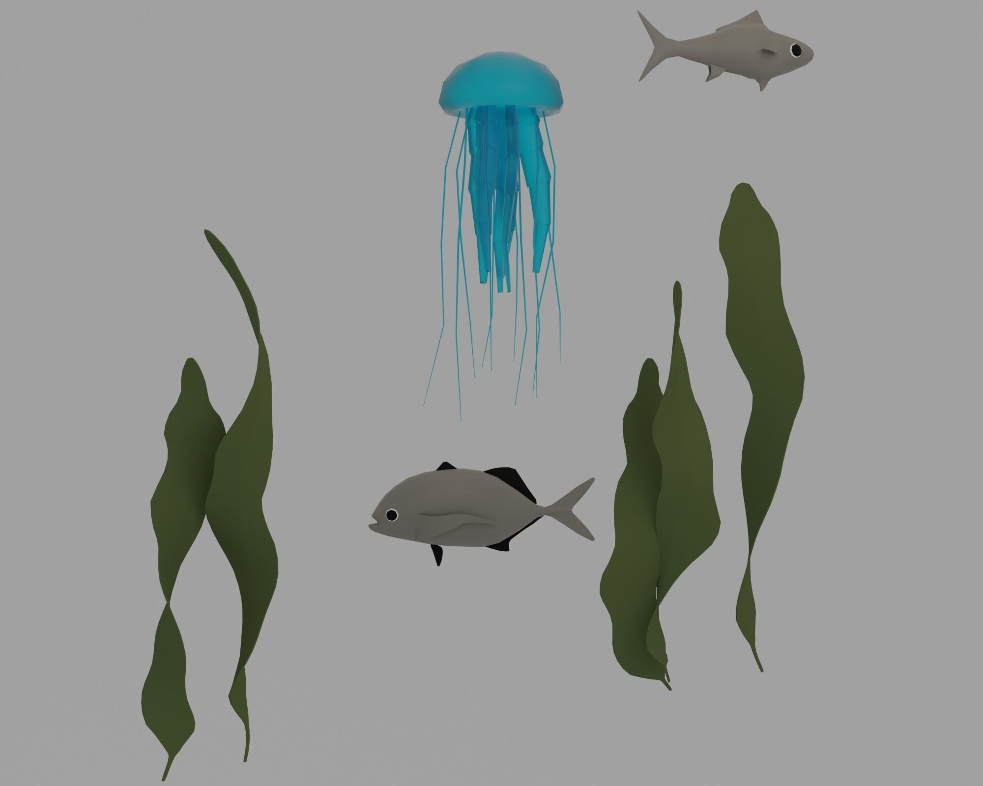 Underwater home Low-poly 3D model_37