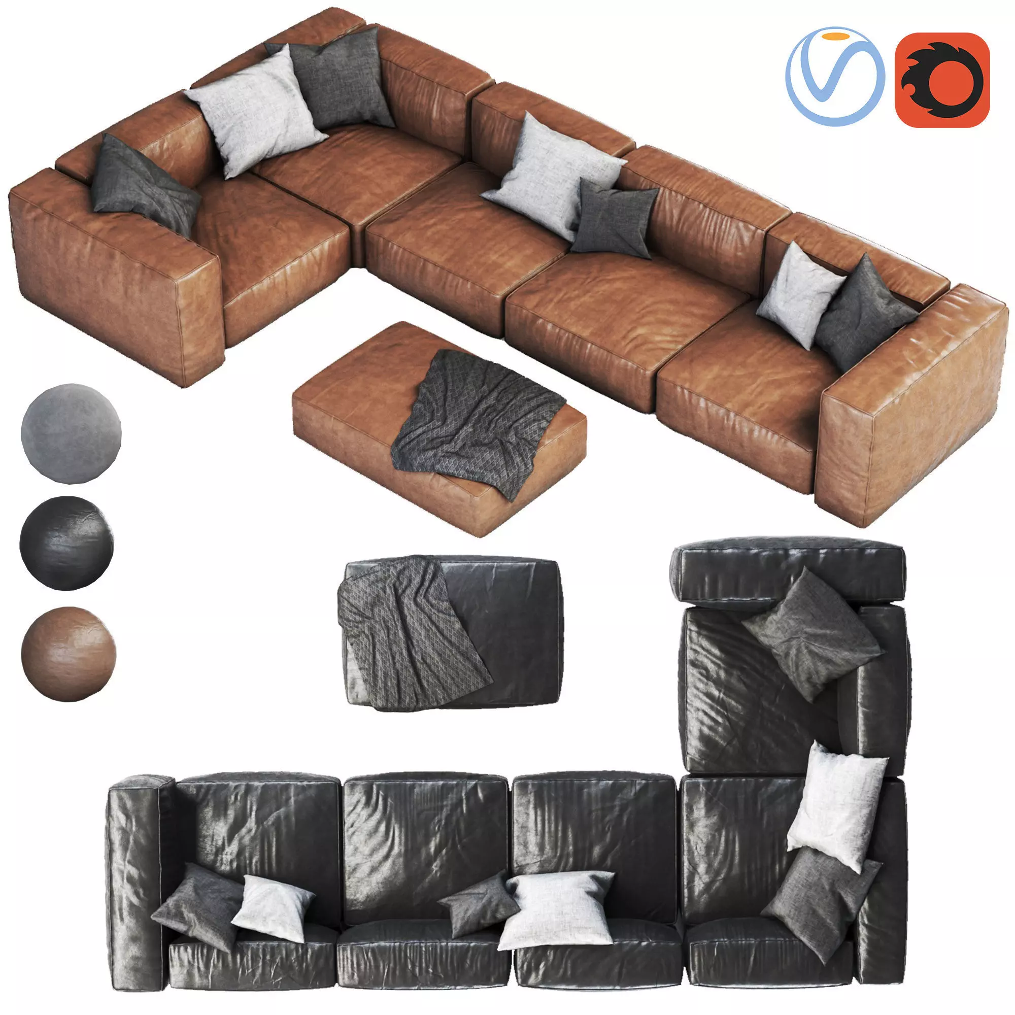 comfortable sofa 3D model_0