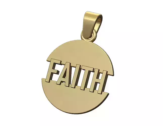 Faith split round pendant with bail